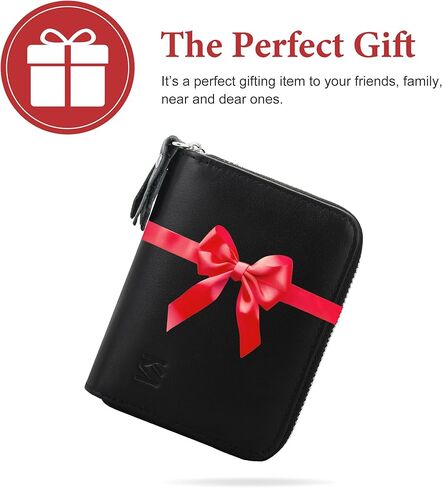 Wallet for Women,Slim RFID Blocking Credit Card Holder with ID Window,Double Zipper Compact Purses for Women with Coin Pocket in Saudi Arabia
