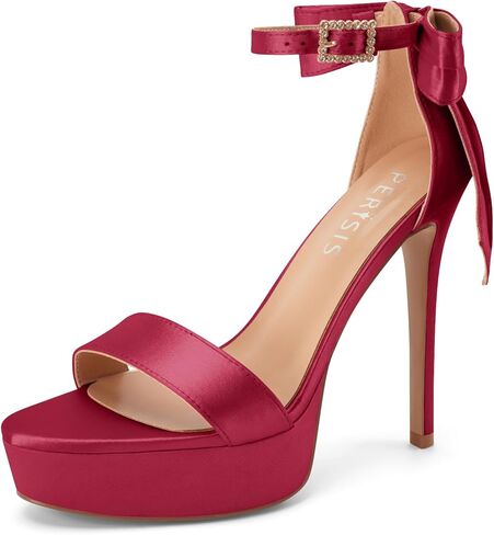 Women's Pink Platform Stiletto High Heels Heeled Sandals Round Open Toe Comfy Bow Heels in Saudi Arabia