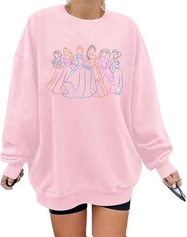 Magical Sweatshirts Women Oversized Cute Graphic Sweatshirts Family Vacation Casual Long Sleeve Pullover Tops in Saudi Arabia