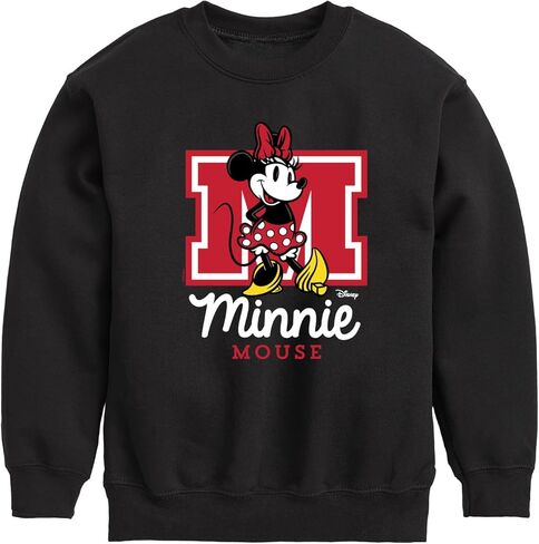 Disney Minnie Mouse - Collegiate M - Youth Crewneck Fleece Sweatshirt in Saudi Arabia