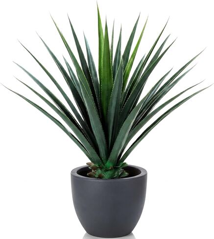 Giegxin 1 Piece 32" Tall Artificial Spiked Agave Plant Potted Faux Agave Plants UV Resistant Large Realistic Artificial Greenery Outdoor Indoor for Housewarming Gift House Garden Bathroom in Saudi Arabia