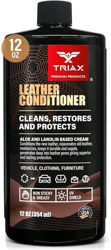 Triax Leather Conditioner Cleans, Restores, and Protects Vehicles, Clothing, and Furniture (12 Ounce) in Saudi Arabia