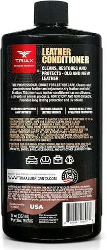 Triax Leather Conditioner Cleans, Restores, and Protects Vehicles, Clothing, and Furniture (12 Ounce) in Saudi Arabia