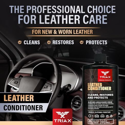 Triax Leather Conditioner Cleans, Restores, and Protects Vehicles, Clothing, and Furniture (12 Ounce) in Saudi Arabia