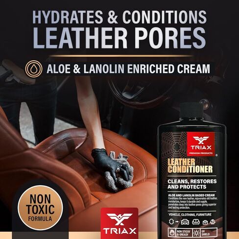 Triax Leather Conditioner Cleans, Restores, and Protects Vehicles, Clothing, and Furniture (12 Ounce) in Saudi Arabia