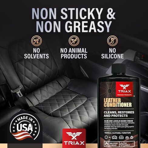 Triax Leather Conditioner Cleans, Restores, and Protects Vehicles, Clothing, and Furniture (12 Ounce) in Saudi Arabia