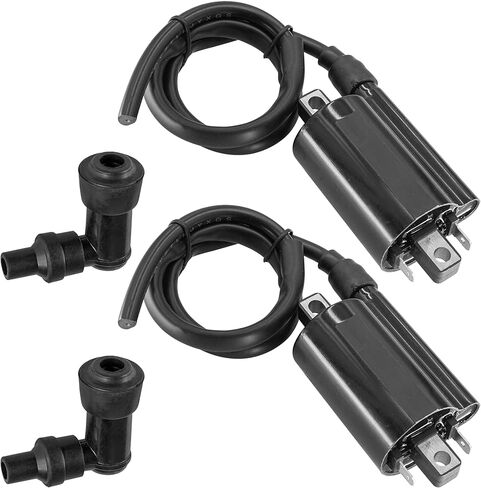 Caltric 2x Ignition Coil with Spark Plug Boot Cap Compatible with Kawasaki KAF620 Mule 3010 4x4 2007 2008 in Saudi Arabia