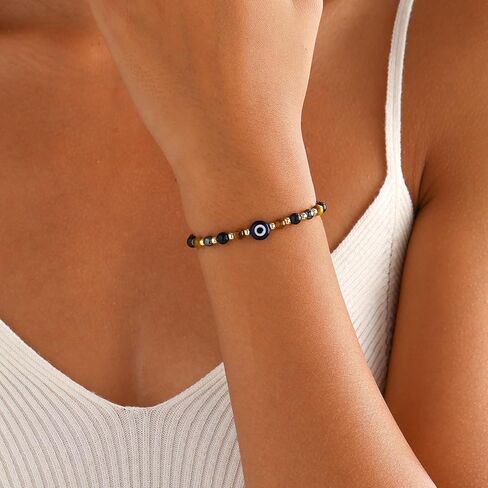 Triple Threat Protection Anxiety Relief Next Chapter Bracelet for Women, Natural Healing Crystal Evil Eye Tigers Eye Moonstone Amethyst Jewelry for Friends Family in Saudi Arabia