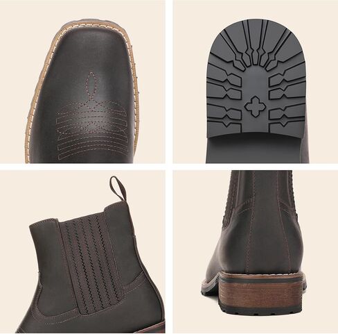 JASONSTAR Cowboy Boots for Men Embroidery Men's Western Boots Retro Square Toe Mens Boot Botas Vaqueras Para Hombre in Saudi Arabia