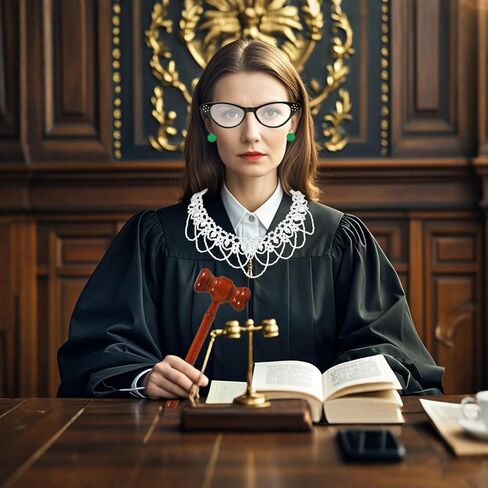 مجموعة أزياء القاضي XEPST للنساء - مجموعة من 4 قطع من إكسسوارات أزياء القاضي مع قلادة بياقة كاذبة ونظارات غافل وأقراط خضراء للهالوين والحفلات التنكرية للكرنفال in Saudi Arabia
