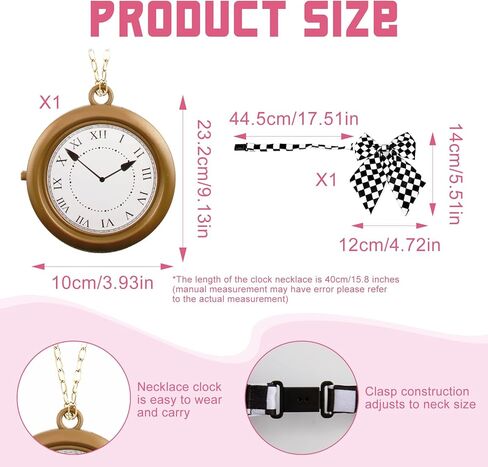 White Bunny Ears Headband & Tail Set 4PCS Rabbit Costume Accessories with Bow Tie Clock Necklace for Easter Halloween Cosplay Adults Party Dress Up in Kuwait