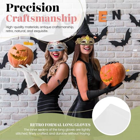 Women’s Masquerade Mask & Long Satin Opera Gloves Set – Elegant Rhinestone Costume Accessories for Adults – Elbow-Length Gloves for Masquerade Balls Mardi Gras Christmas & New Year Parties in Kuwait