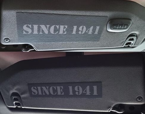 ملصق تحذير واقي الشمس من ZIC Motorsports منذ عام 1941" يناسب انقطاع التيار الكهربائي 2018-2023 Jeep Wrangler JL (بدون Homelink) in Kuwait