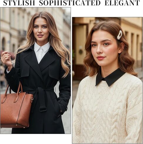 2 قطعة طوق كاذبة للنساء قمصان قابلة للفصل طوق ديكي للنساء أسود أبيض الياقات نصف قميص بلوزة in Kuwait