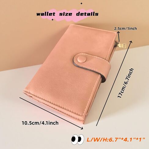 Wallet Women Rfid Blocking With Passport And Credit Cards Holder Purse For Minimalist Soft Leather Cash Zipper Monederos (pink) in Saudi Arabia