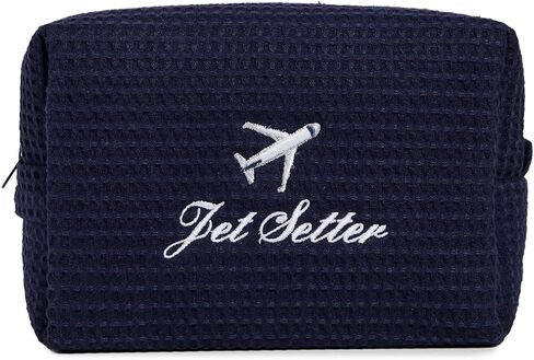 Women's Jet Setter Waffle Pouch, Navy, One Size in Saudi Arabia