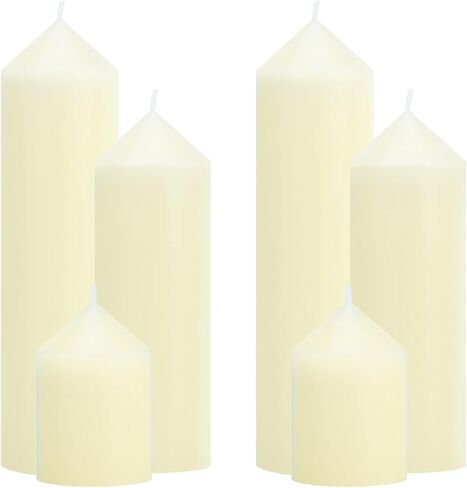 Trxvxo 18 Pcs Ivory Pillar Candles Bulk Set，Hurricane Candles，3 Different Lengths 2 x 3/4/6 Inch (6 Each)，Dripless Unscented Smokeless，Gives You a Better Atmosphere When Organizing an Event Party. in Saudi Arabia