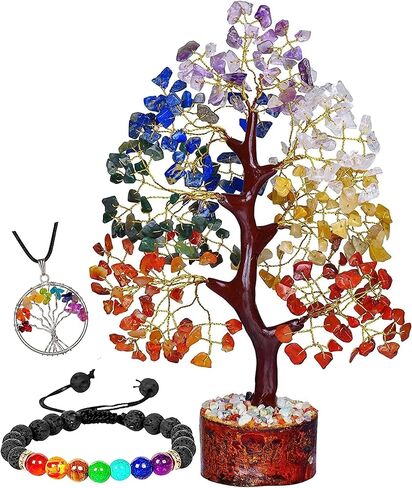 Chakra Tree of Life With Stones and Crystals - Home Decor, Meditation Accessories, Spiritual Gifts - Gemstones for Beginners in Saudi Arabia