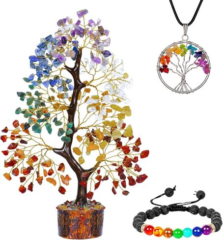 Chakra Tree of Life With Stones and Crystals - Home Decor, Meditation Accessories, Spiritual Gifts - Gemstones for Beginners in Saudi Arabia