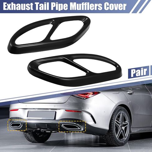 X AUTOHAUX Pair Exhaust Tail Pipe Mufflers Cover Rear Bumper Cylinder Exhaust Pipe Cover for Mercedes-Benz a B C E CLA GLC GLE GLS Class W205 W213 X253 in Saudi Arabia