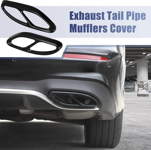 X AUTOHAUX Pair Exhaust Tail Pipe Mufflers Cover Rear Bumper Cylinder Exhaust Pipe Cover for Mercedes-Benz a B C E CLA GLC GLE GLS Class W205 W213 X253 in Saudi Arabia