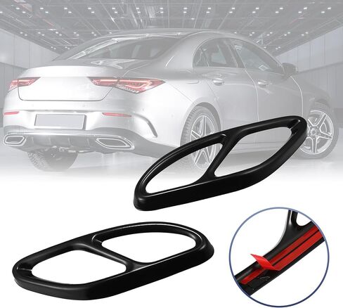 X AUTOHAUX Pair Exhaust Tail Pipe Mufflers Cover Rear Bumper Cylinder Exhaust Pipe Cover for Mercedes-Benz a B C E CLA GLC GLE GLS Class W205 W213 X253 in Saudi Arabia