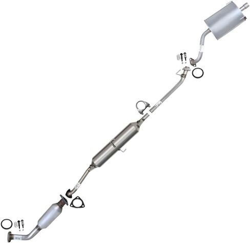 Exhaust Catalytic Resonator Muffler Kit Compatible for 2005-2006 Honda CR-V 2.4L | EPA-Approved | Stainless Steel | Northeastern Exhaust | Free Gaskets, Clamp, and Bolt Kit Included in Saudi Arabia
