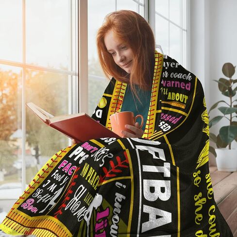 Softball Gifts for Girls, Softball Stuff, Softball Coach Gifts, Birthday Gift Idea Blanket 60"x 50" in Saudi Arabia
