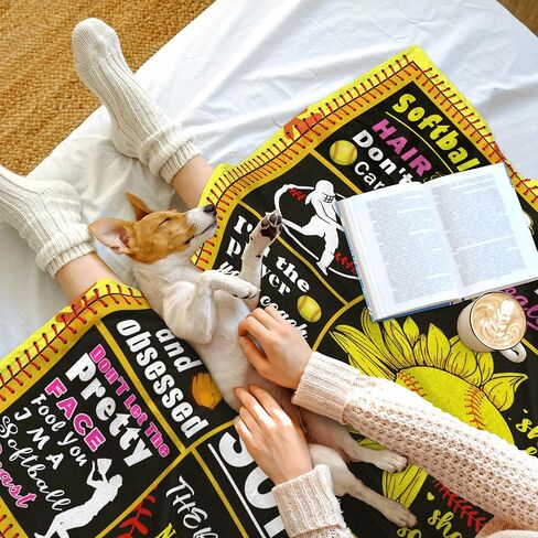Softball Gifts for Girls, Softball Stuff, Softball Coach Gifts, Birthday Gift Idea Blanket 60"x 50" in Saudi Arabia