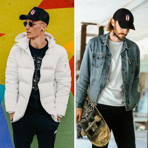 Puerto Rico Baseball Hats for Men Hats Cotton American Flag Baseball Cap Black Snapback Hat for Men Women Curved Brim Fitted Trucker Hat Adjust Snap Back Dad Hat Running Fish Golf Accessories Gifts in Kuwait