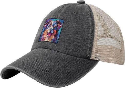 Dogs Stained Colorful Breed Glass Baseball Hat Trucker Cap for Men Women in Saudi Arabia