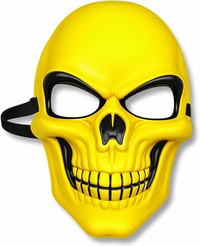 قناع هيكل جمجمة أصفر - زي الهالوين لكامل الوجه من مادة PVC غير اللامعة للرجال، قناع جمجمة للقرصان والأشرار والأزياء التنكرية الخيالية in Kuwait