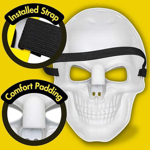قناع هيكل جمجمة أصفر - زي الهالوين لكامل الوجه من مادة PVC غير اللامعة للرجال، قناع جمجمة للقرصان والأشرار والأزياء التنكرية الخيالية in Kuwait