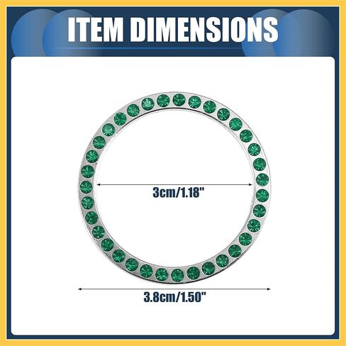 Universal Bling Car Engine Start Stop Button Cover, One Click Push Start Button Ring Sticker Faux Crystal Rhinestone Ignition Button Trim Green, 1 Pc Auto Replacement Parts in Saudi Arabia