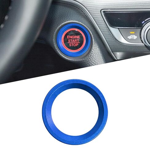 Bilisin Aluminum Engine Push Start Button Cover Trim Compatible with Honda Accord 10th Gen 2018-2022,CRV 5th Gen 2017-2022 Ignition Button Cover Interior Accessories(Blue) in Saudi Arabia