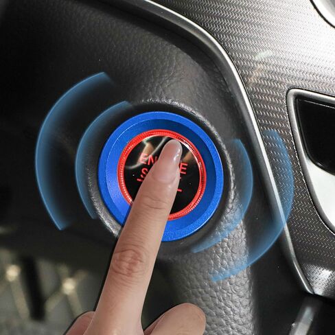 Bilisin Aluminum Engine Push Start Button Cover Trim Compatible with Honda Accord 10th Gen 2018-2022,CRV 5th Gen 2017-2022 Ignition Button Cover Interior Accessories(Blue) in Saudi Arabia