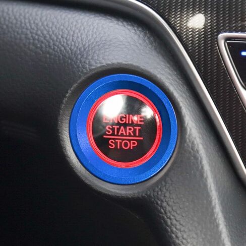 Bilisin Aluminum Engine Push Start Button Cover Trim Compatible with Honda Accord 10th Gen 2018-2022,CRV 5th Gen 2017-2022 Ignition Button Cover Interior Accessories(Blue) in Saudi Arabia