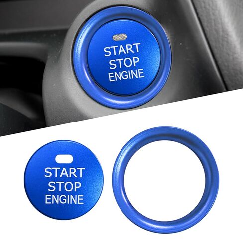 Bilisin Aluminum Engine Push Start Button Cover Trim Compatible with Honda Accord 10th Gen 2018-2022,CRV 5th Gen 2017-2022 Ignition Button Cover Interior Accessories(Blue) in Saudi Arabia