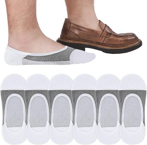 جوارب SIXDAYSOX 8/6 أزواج للرجال بدون عرض ببطانة رفيعة للغاية جوارب لوفر منخفضة القطع لأحذية القوارب مقاس 5-8/9-11 in Kuwait
