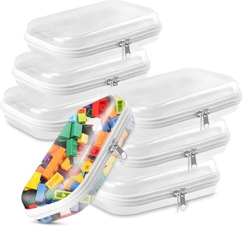 6 قطع حافظة شفافة بسحاب، حافظة أقلام بسحاب شفاف من البلاستيك الاحترافي، حقائب صغيرة لتنظيم تخزين الألعاب بسحاب مزدوج للحرف اليدوية، حقيبة أدوات الزينة بسحاب، منظم السفر، حقيبة مستحضرات التجميل in Kuwait