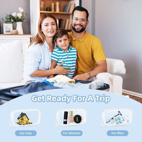 6 قطع حافظة شفافة بسحاب، حافظة أقلام بسحاب شفاف من البلاستيك الاحترافي، حقائب صغيرة لتنظيم تخزين الألعاب بسحاب مزدوج للحرف اليدوية، حقيبة أدوات الزينة بسحاب، منظم السفر، حقيبة مستحضرات التجميل in Kuwait