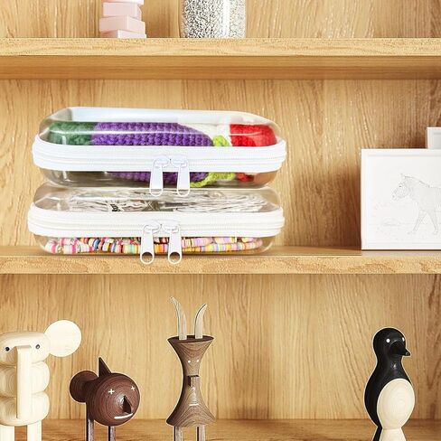 6 قطع حافظة شفافة بسحاب، حافظة أقلام بسحاب شفاف من البلاستيك الاحترافي، حقائب صغيرة لتنظيم تخزين الألعاب بسحاب مزدوج للحرف اليدوية، حقيبة أدوات الزينة بسحاب، منظم السفر، حقيبة مستحضرات التجميل in Kuwait