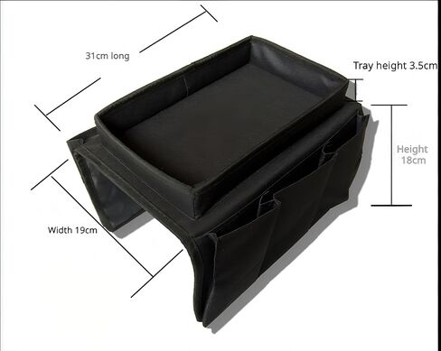 Sofa Armrest Caddy with Cup Holder – Non-Slip Couch Organizer with Storage Pockets for Remote Control, Books, Snacks & Drinks | Foldable, Furniture-Safe for Movie Nights & Small Spaces in Saudi Arabia