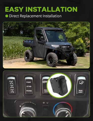 مفتاح تشغيل/إيقاف الضوء الخلفي 20A 12V مناسب لـ Polaris Ranger 1000/XP 1000 2018 2019 2020 2021 2022 2023 2024 2025 in Kuwait