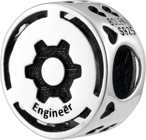 Bolenvi Jobs Career Professions Bead Charm Compatible with Pandora & Similar Bracelets, Necklaces & DIY Jewelry - Authentic 925 Sterling Silver Charm (Engineer) in Saudi Arabia