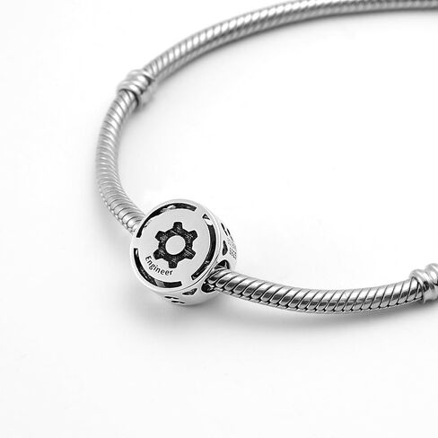 Bolenvi Jobs Career Professions Bead Charm Compatible with Pandora & Similar Bracelets, Necklaces & DIY Jewelry - Authentic 925 Sterling Silver Charm (Engineer) in Saudi Arabia