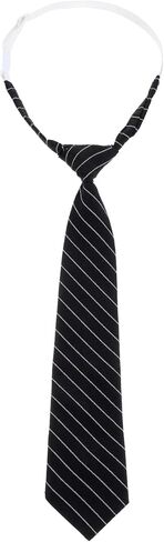 TIESOME Ties for Women Girls, Pre-tied Adjustable Short Neckties Black and White Stripe Neckties for Uniforms, Wedding, Party, Prom, School, Clothing Accessory in Saudi Arabia