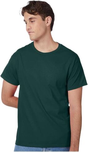 Hanes Authentic Short Sleeve T-Shirt, 100% Pre-Shrunk Cotton, Classic Fit, Tear Away Label, Deep Forest, 4XL in Saudi Arabia