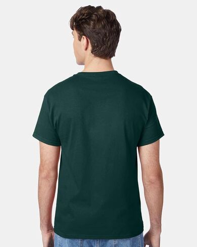 Hanes Authentic Short Sleeve T-Shirt, 100% Pre-Shrunk Cotton, Classic Fit, Tear Away Label, Deep Forest, 4XL in Saudi Arabia