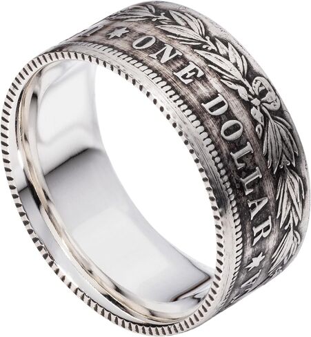 Handcrafted Morgan Silver Dollar Ring | Comfort Fit Unique Wedding Band | Silver Coin Ring in Saudi Arabia